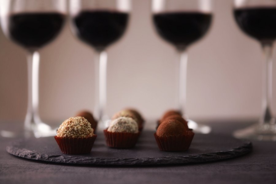 wine and chocolate tasting as a Mother's Day gift for a foodie mom